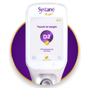 Systane iLux MGD treatment device interface