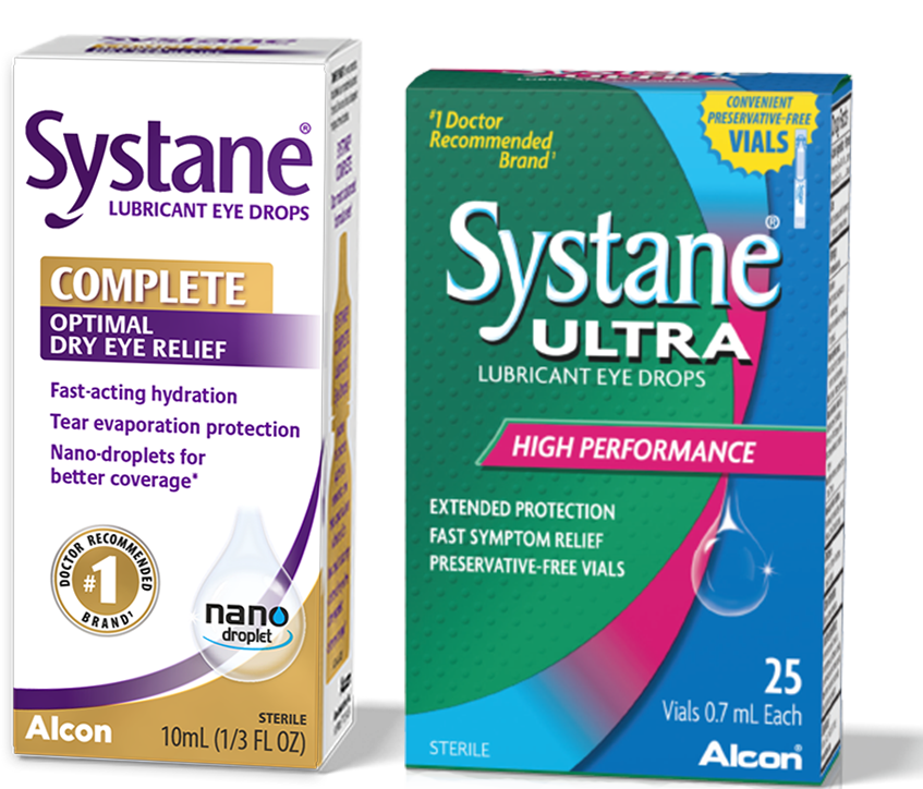 Systane Complete and Systane Ultra artificial tears for dry eye treatment